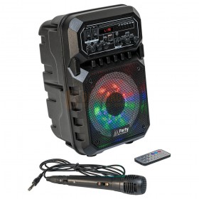 Op is OP - Party Light & Sound PARTY-6LED-MKII - Draagbare luidspreker 6,5’’/16cm - 200W Met USB, Micro-SD & Bluetooth