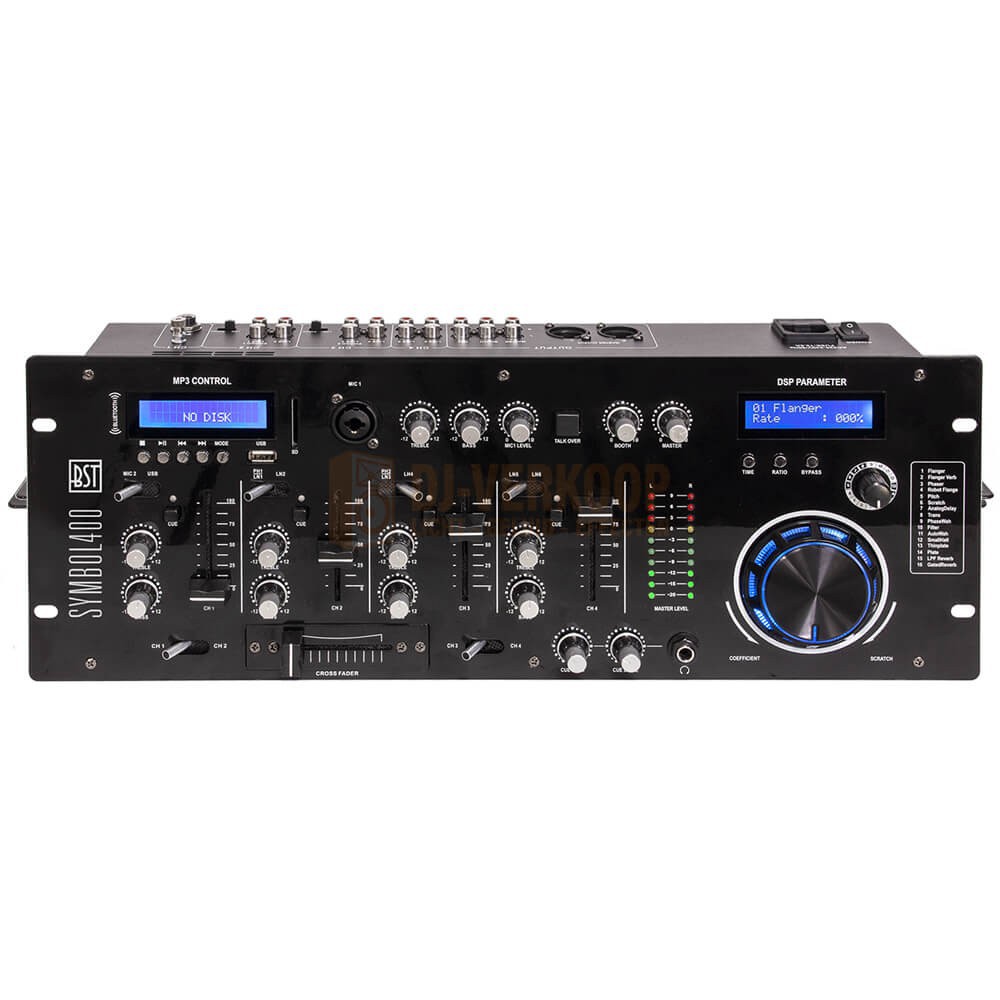 Voorkant BST Symbol400 - 4-kanaals DJ mengpaneel met 9 ingangen, Bluetooth & effecten & Built-in effects