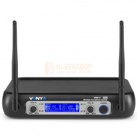 Vonxy WM512 2-Kanaals VHF Draadloos Microfoonsysteem met Handhelds en Display