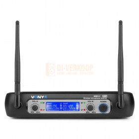 Vonxy WM512 2-Kanaals VHF Draadloos Microfoonsysteem met Handhelds en Display