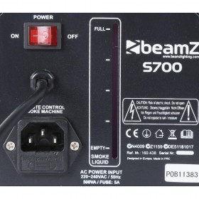 aansluiting achterkant BeamZ S700 - Rookmachine inclusief vloeistof