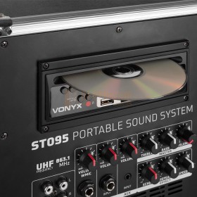 CD speler Vonxy ST095 Portable Sound Systeem 8 "CD / UHF / MP3 met Bluetooth