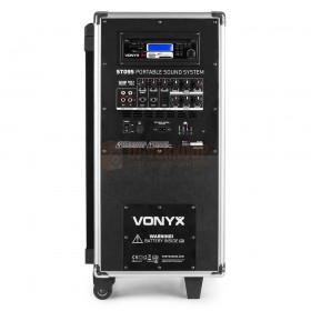 Achterkant Vonxy ST095 Portable Sound Systeem 8 "CD / UHF / MP3 met Bluetooth