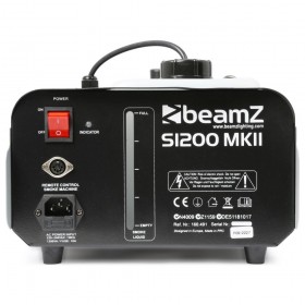 BeamZ S1200 MKII - 1200Watt Rookmachine achterkant, aansluitingen