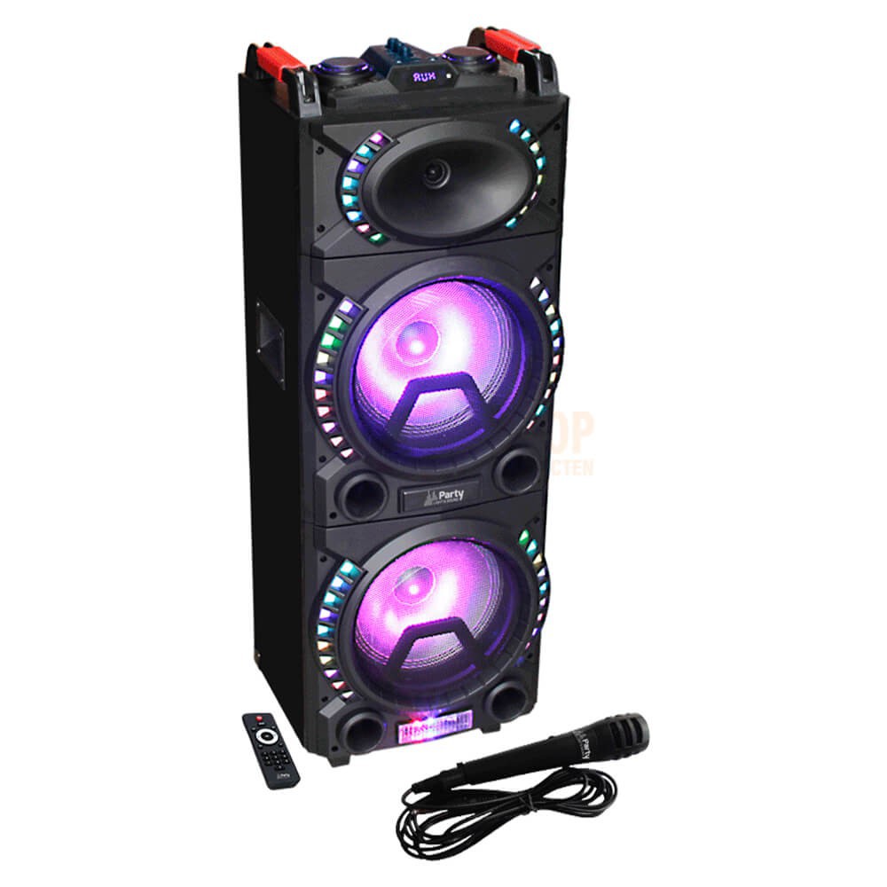 Zuil Party Light & sound PARTY-STUP210 - Actieve DJ luidsprekerzuil 2x10"/25cm 500W speciaal karaoke & fuiven