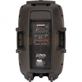 Achterkant trolley Party Light & Sound Party-15LED Draagbare Luidspreker 15 Inch 800W Met USB, Bluetooth, FM en VHF Microfoon