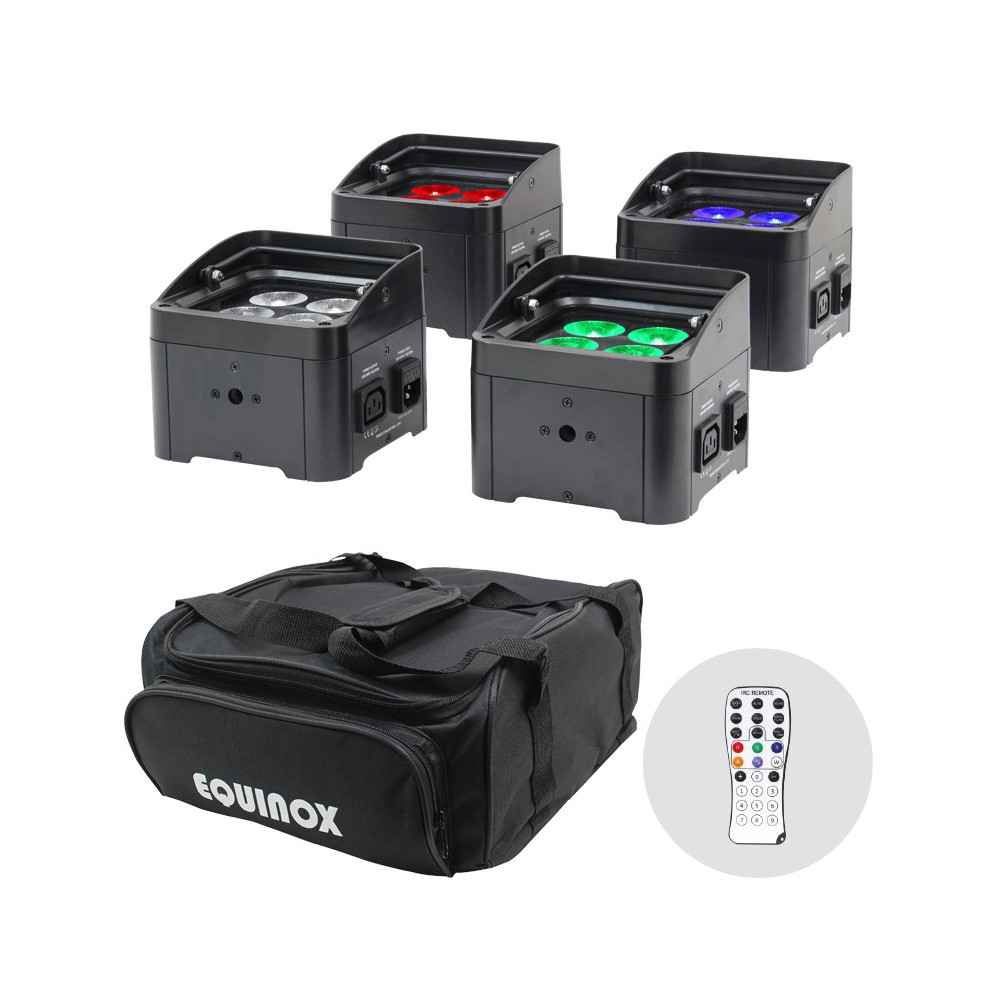 Compleet EQUINOX EQLED038 Color Raider Uplighter-pakket incl tas en afstandsbediening
