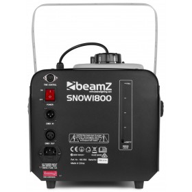 aansluitingen achterkant BeamZ SNOW1800 - 1800W Sneeuwmachine met timer controller en DMX