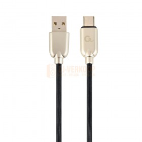 Cablexpert Premium USB Type-C laad- & datakabel rubbel 2m zwart