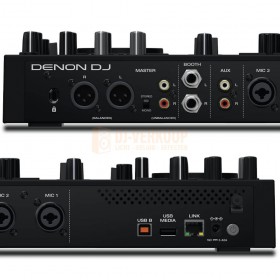 Achterkant aansluitingen Denon DJ Prime GO - 2 kanaals pro dj systeem op batterij