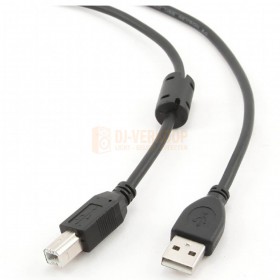uiteinde close-up van Cablexpert, Premium USB-Kabel (A-B), 4.5 meter Zwart