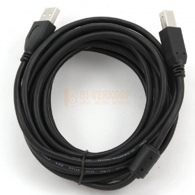 Bovenaanzicht van Cablexpert, Premium USB-Kabel (A-B), 4.5 meter Zwart