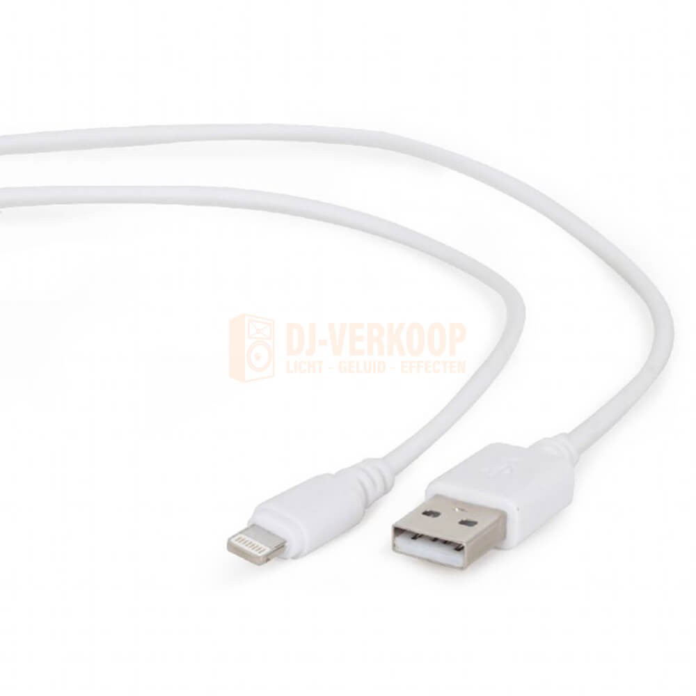 Close-up Cablepert CC-USB2-AMLM-W-10 USB oplaadkabel wit 3 meter