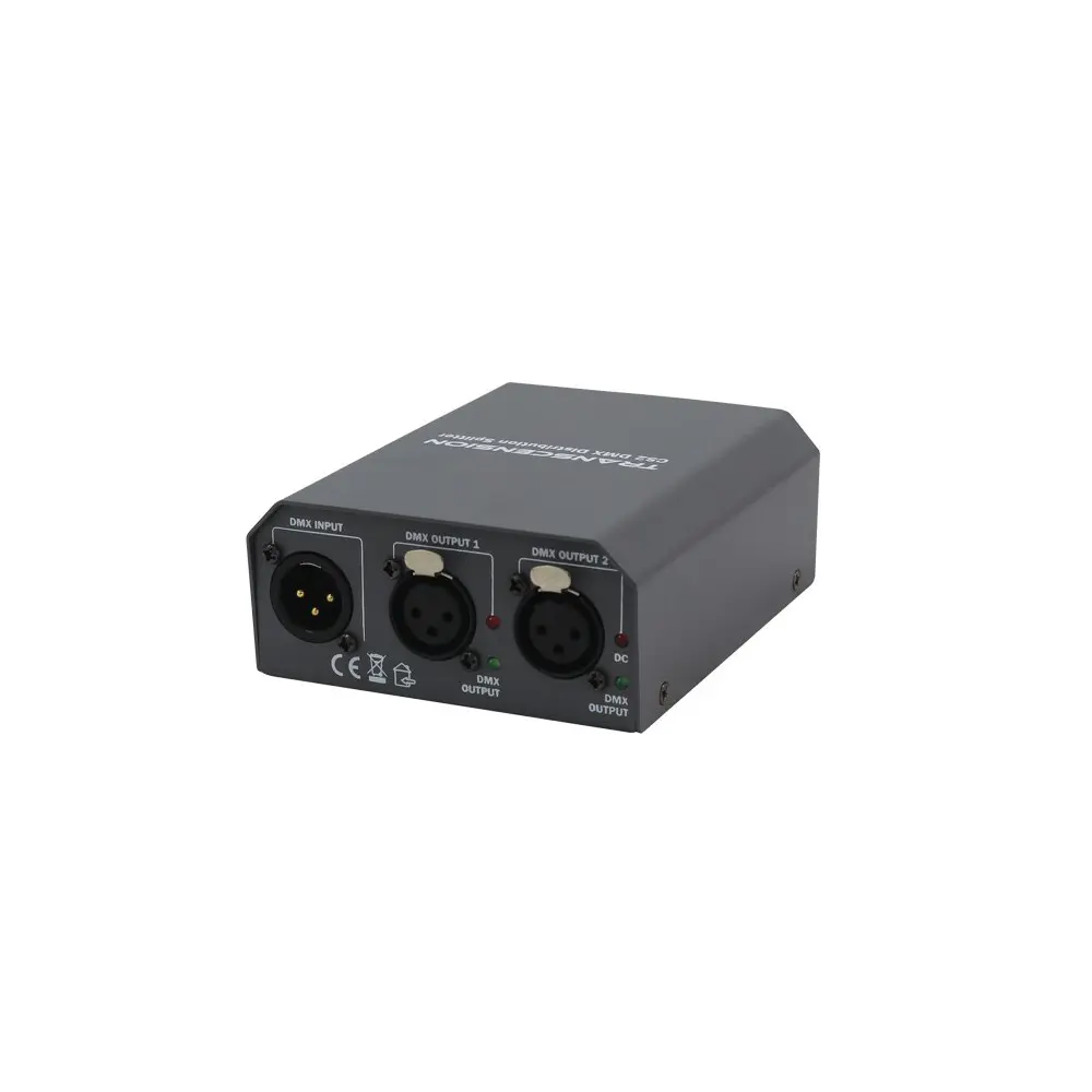 Transcension CS 2 - DMX Distributie Splitter met IEC stroom in en uit