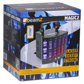 doos BeamZ Magic2 - Derby met Laser (RG) en UV en Witte Stroboscoop
