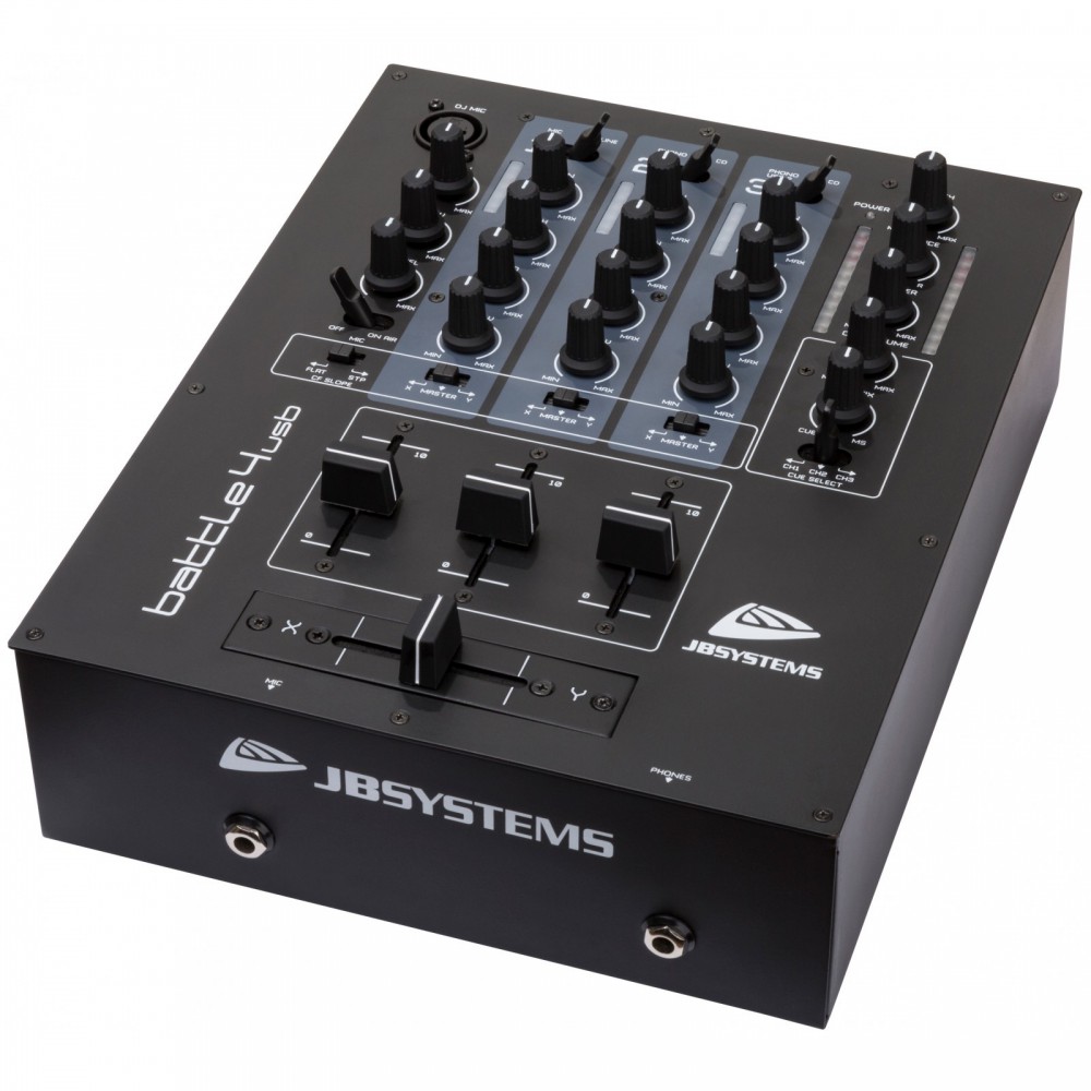 JB Systems BATTLE4-usb - DJ mixer, 9 ingangen op 4 kanalen
