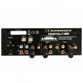 achterkant AUDIOPHONY DIGITAL-3 - Compacte DJ mixer met USB geluidskaart