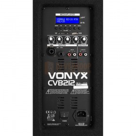 Achterkant bediening Vonyx CVB212 - PA Speaker Active 2x 12” BT MP3 1200W