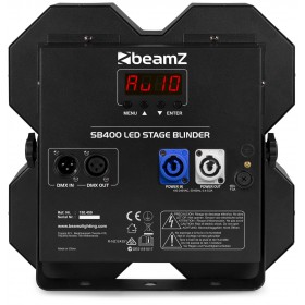 BeamZ SB400 - Stage Blinder 4x 50W LED 2in1 achterkant aansluitingen