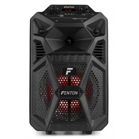 Fenton FPC8T - Portable Party Speaker Oplaadbaar 8 "met trolley rode led