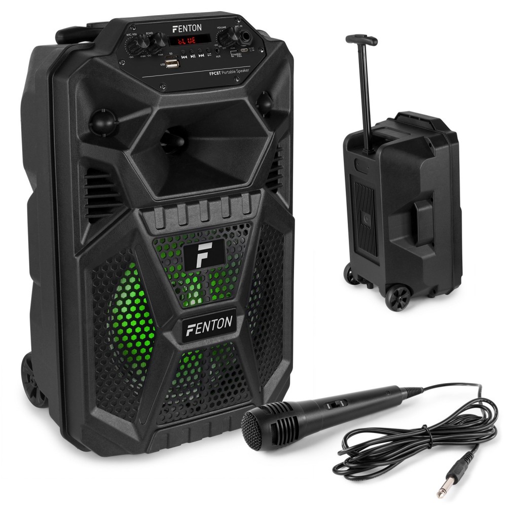 Schijnen Gedetailleerd hefboom Fenton FPC8T - Portable Party Speaker Oplaadbaar 8 "met trolley