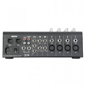Audiophony MPX8 - 8 kanaals mixer achterkant aansluiting