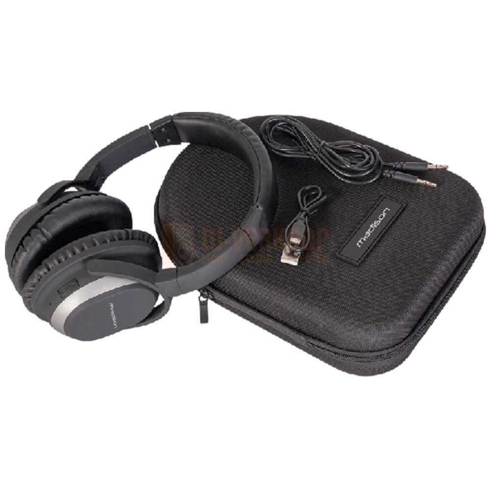 Madison HNB150 - Hoofdtelefoon met actieve ruisonderdrukking (ANC) en bluetooth met accessoires