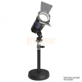 voorbeeld met lamp Adam Hall Stands DCAM 1 - Camera mound voor op een microfoon statief