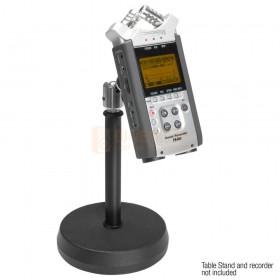 voorbeeld met audio recorder Adam Hall Stands DCAM 1 - Camera mound voor op een microfoon statief