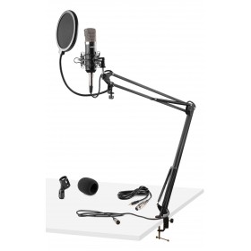 Vonyx CMS400 - Studio Set / Condensator microfoon met verstelbare tafel arm en popfilter