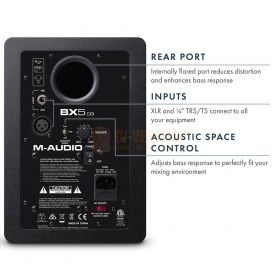 M-Audio BX5 D3 studio monitor (per stuk) Achterkant uitleg