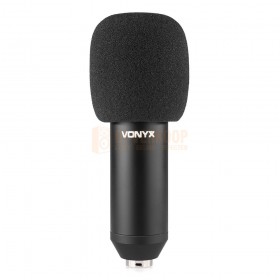 Vonyx CMS400B Studio Set / Condensatormicrofoon met Tafelarm en Popfilter met zwarte microfoon kap