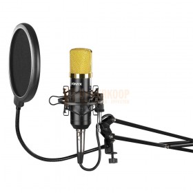 Vonyx CMS400B Studio Set / Condensatormicrofoon met Tafelarm en Popfilter met windscherm ervoor