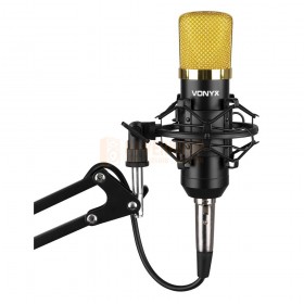 Vonyx CMS400B Studio Set / Condensatormicrofoon met Tafelarm en Popfilter dichtbij