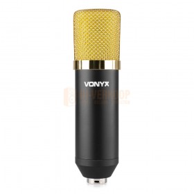 Vonyx CMS400B Studio Set / Condensatormicrofoon met Tafelarm en Popfilter voorkant