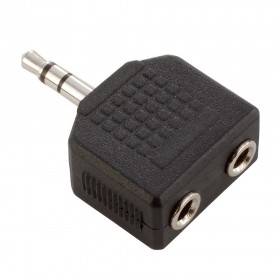 Adam Hall Connectors 7556 - Y-Adapter 2 x stereo Jack 3,5 mm female naar stereo Jack 3,5 mm male