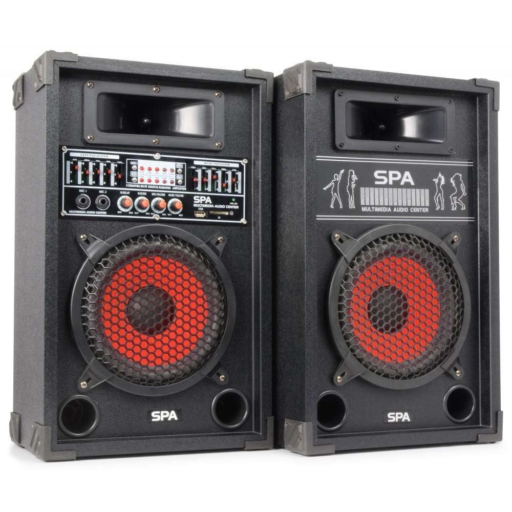 Fenton SPA800 - PA Actieve Speakerset 8" met BT/SD/USB/MP3 (Set) voorkant