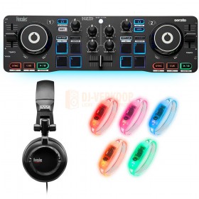 Hercules Party DJ Set - Party DJ set met hoofdtelefoon en 5 lichtgevende armbanden bovenkant