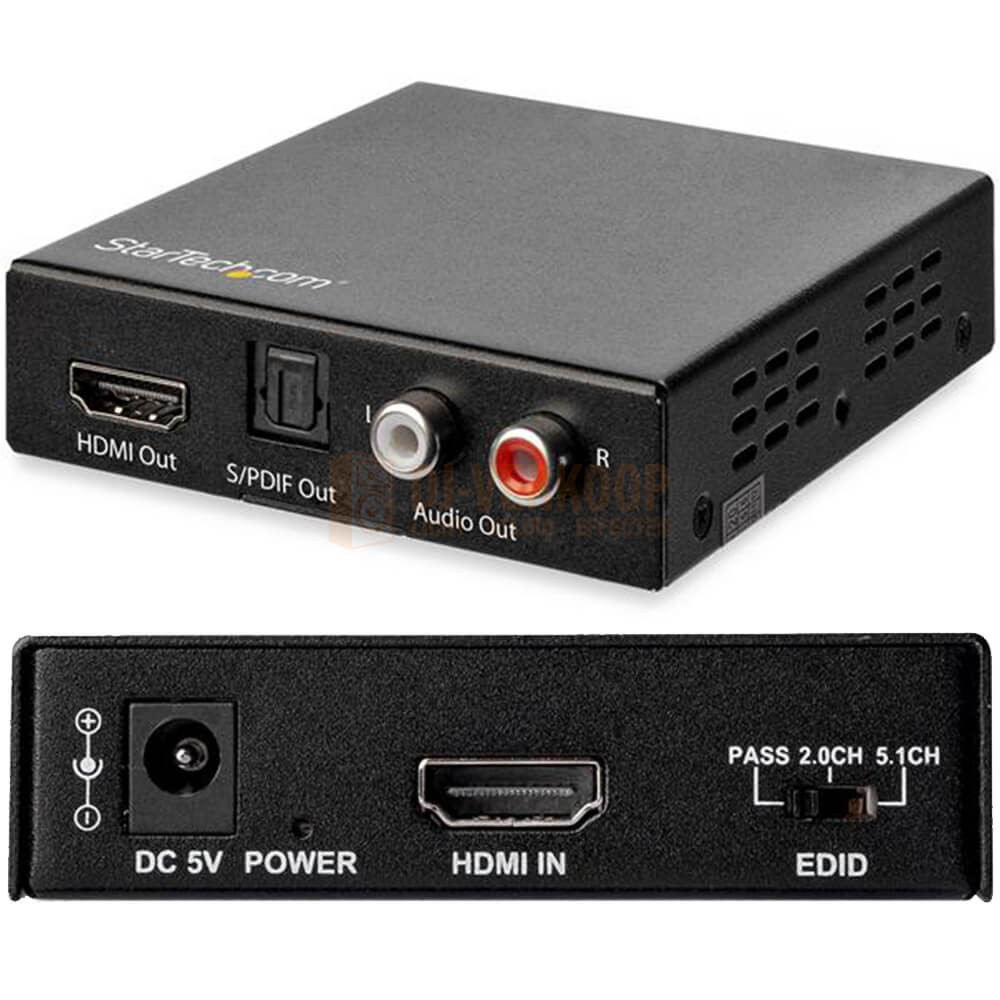 Startech HD202A - HDMI Audio Extractor met 40K 60Hz ondersteuning voor en achter