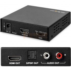 Startech HD202A - HDMI Audio Extractor met 40K 60Hz ondersteuning voor en achter 2