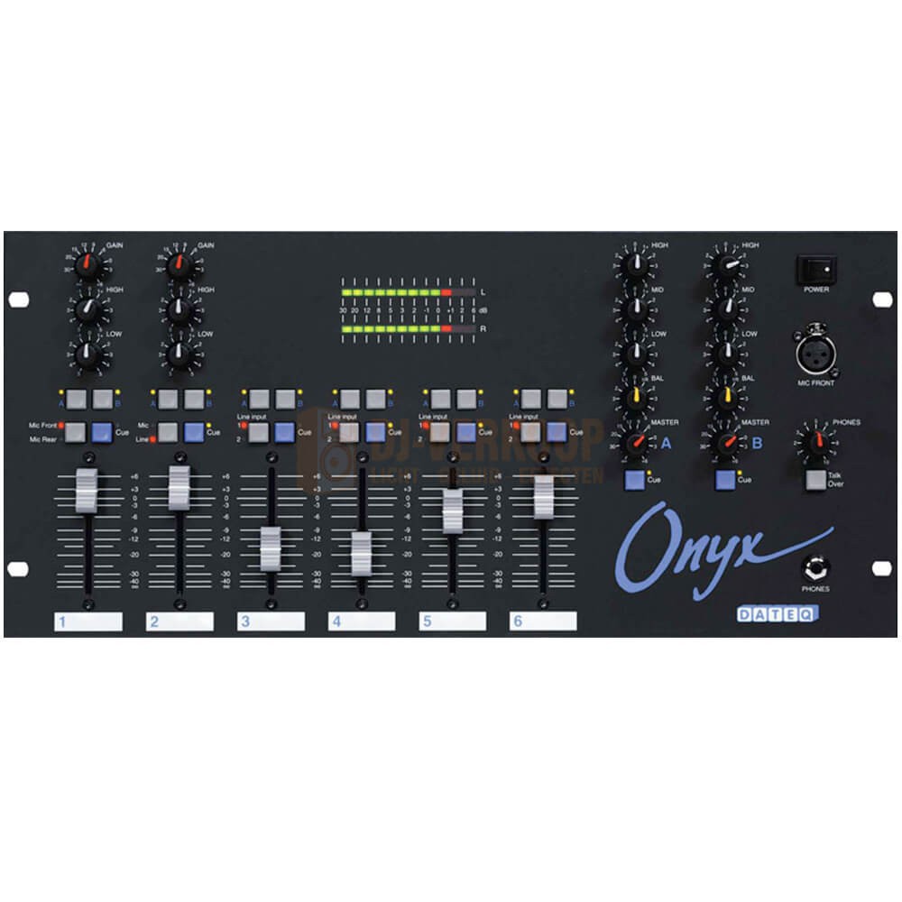 Dateq ONYX - 6 Kanalen mixer voorkant