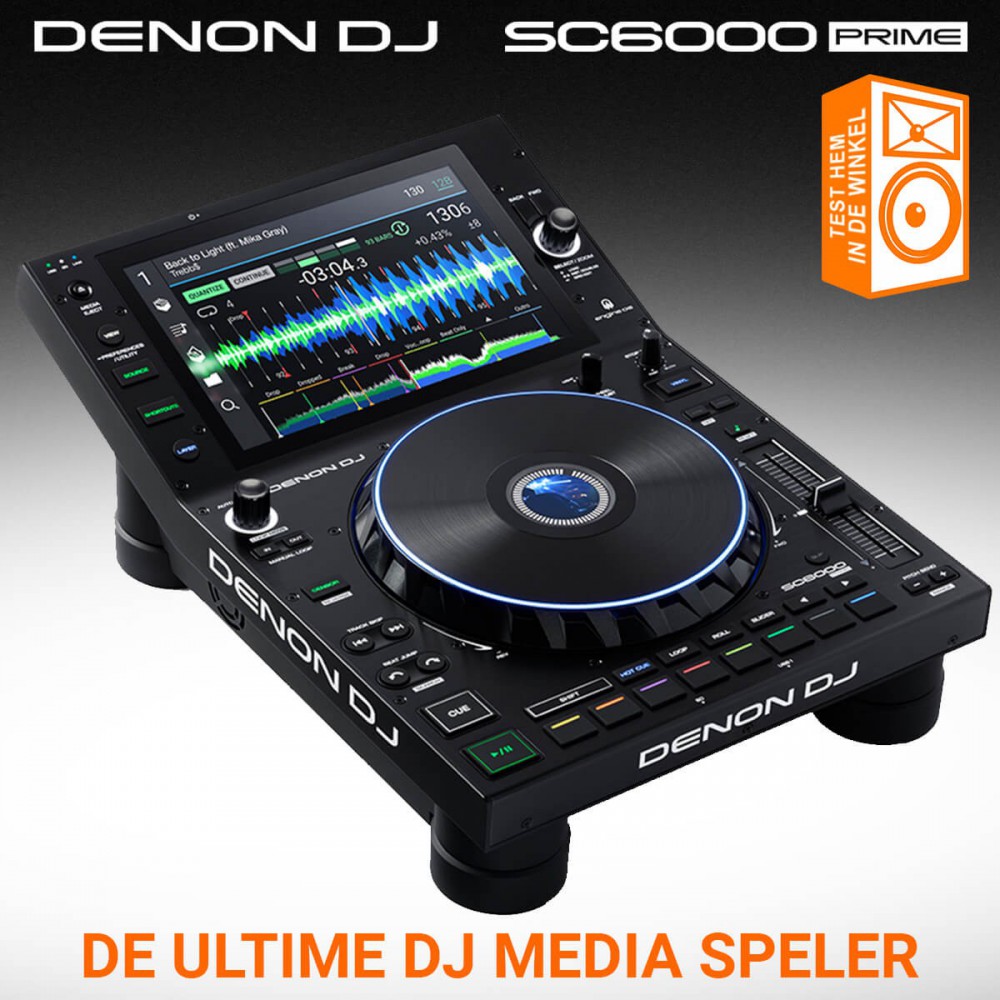 Denon DJ SC6000 Prime - Professionele DJ-mediaspeler met 10,1-inch touchscreen en WiFi-muziekstreaming. Test hem in de winkel!