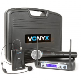 VONYX WM512C - 2-Kanaals VHF Draadloos Microfoonsysteem volledige set