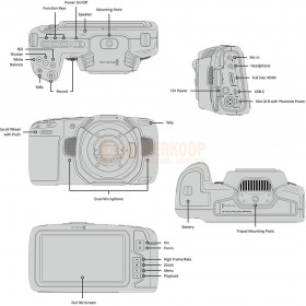 functies Blackmagic Design Pocket Cinema Camera 4K - Volledige 4/3 beeldsensor van 4096 x 2160