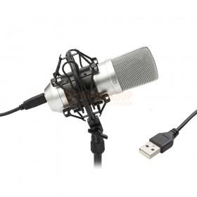 Vonyx CM300S - Microphone Streaming avec trépied - Titane