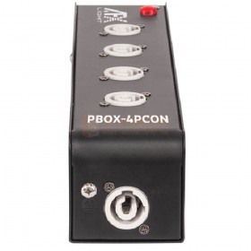 Zijkant - AFX Light PBOX-4PCON - Powercon Stroomverdeelkast 1 in /5 uit