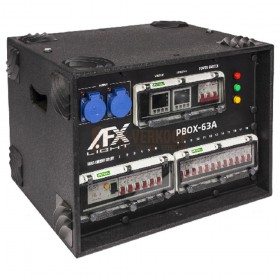 AFX Light PBOX-63A - Verdeelkast 1 ingang 63A TRI / 18 schuko uitgangen