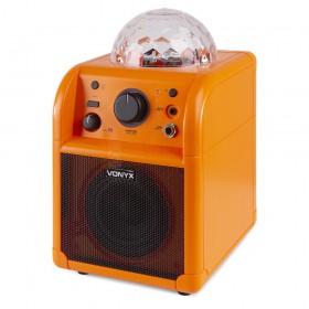 VONYX SBS50L - BT Karaoke Speaker LED Ball Oranje rechter zij voorkant