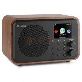 Audizio Venice WIFI Internet Radio - with Battery Wood schuine voorkant