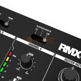 Reloop RMX-44BT - 4 kanaals Bluetooth DJ Club mixer BT verbinden switch